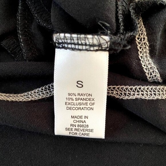 LOGO by Lori Goldstein Sz S Lagenlook Black/White Stitching Pockets Split Hem - Picture 7 of 10
